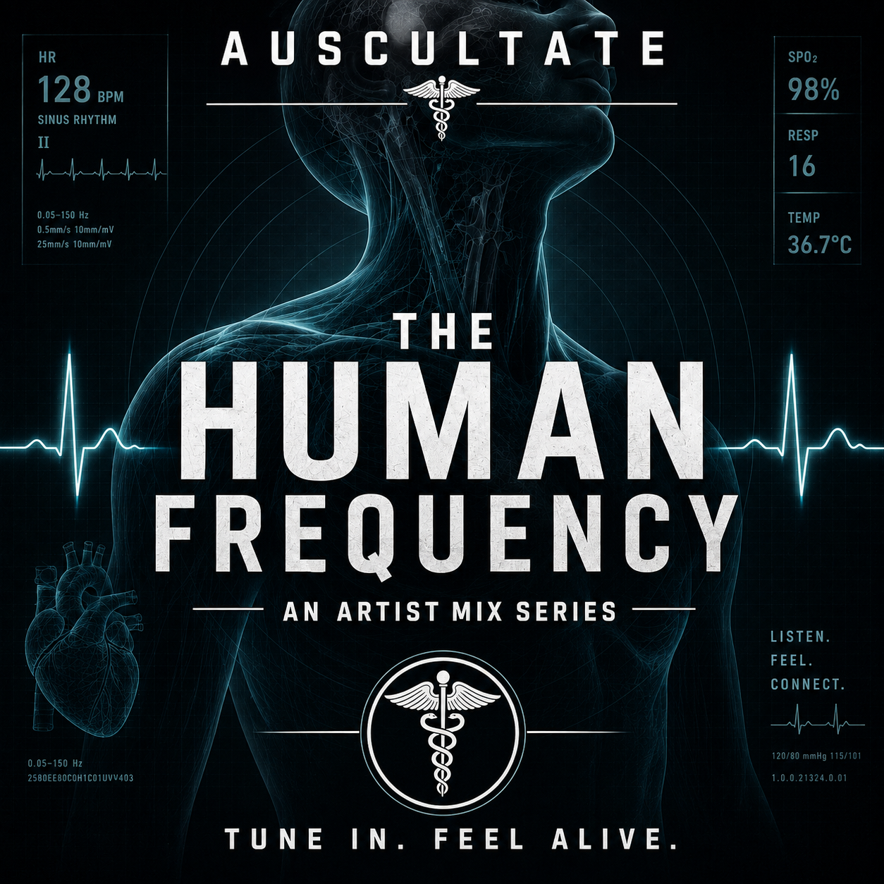 Auscultate - The Human Frequency mix series artwork