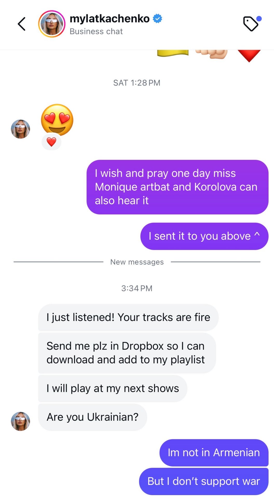 Myla Tkachenko commenting on Auscultate's music